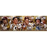 Johnny Bench - Gary Carter - Carlton Fisk - Yogi Berra -- Hall of Fame Catchers -- Autographed Panoramic