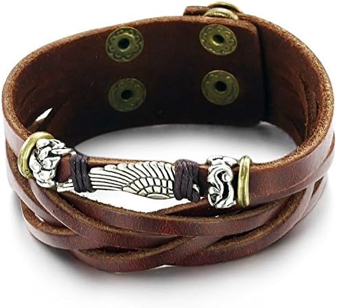 Gemsuki Wing Genuine Cow Leather Bracelet Ph792