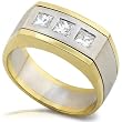 One of a Kind 1.00ctw Princess Diamond Band (GH/VS-SI) in Platinum & 18kt Yellow Gold