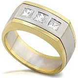 One of a Kind 1.00ctw Princess Diamond Band (GH/VS-SI) in Platinum & 18kt Yellow Gold