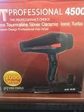 Pt Professional 4500 Nano Tourmaline Silver Ceramic Ionic Turbo Hair Dryer