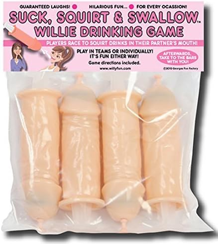 Suck, Squirt And Swallow Willie Drinking Game - 4 Pack by Georges Fun Factory