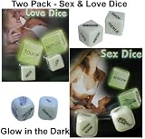 Valentine Sex Dice and a pack of Love Dice - Glow in the dark