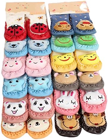Leewin Baby's Cotton Floor Socks 3-6 Prs Color Random (For 1-3years Old 3prs)