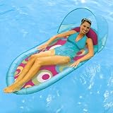 Pool Lounge, Spring Float Lounge With Canopy-Circles Design