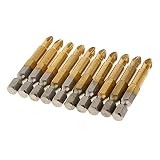 【ノーブランド品】10個セット　磁気　クロス　ヘッド　ドライバー　ビット　鋼　1/4六角シャンク　 50mm