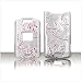 PCMICROSTORE Brand AT&T Cingular Motorola MOTORAZR Razr V3xx Snap-On Rubberize Silver Flower Pattern Crystal Case Cover