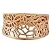 Victorian Style Leaf Filigree Vintage Ring Rose Gold-Tone Plated Sterling Silver 925