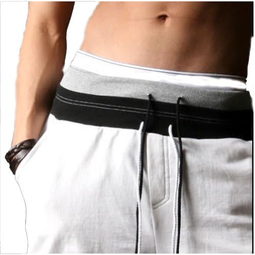 Oceanviewer Men's New Arrival Casual Jogging Harem Shorts Pants (White, L)