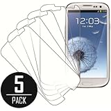 Samsung Galaxy S3 Screen Protector Cover, MPERO Collection 5 Pack of Clear Screen Protectors for Samsung Galaxy S3 / S III