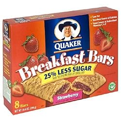 Quaker Breakfast Bars, Strawberry Crisp, 8-Count Bars (Pack of 6)