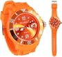 Riccardo� Silikon Uhr - ice orange - small Face mit Datum - watch Ice look - Damen & Herren Uhren - in vielen Farben erh�ltlich