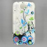 Premium Designer Rubberized Hard Crystal Snap-on Case for Google Nexus One 1 - Cool White Spring Flower Floral Print