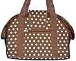 Designer Dog Carrier - Open Top Polka Dots - Brown