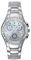 Bulova #96R006 Women's MOP Dial Diamond Accented Chronograph Watch