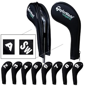 Taylormade RBZ número imprimir funda con cremallera de palo de golf hierrof con cuello largo 10pcs/set negro MT/TL01