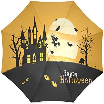 Happy Halloween's Day Gifts Scary Ghosts Custom Folding Portable Outdoor Rain /Sun Umbrella Beach Travel Shade Sunscreen For Women/Men