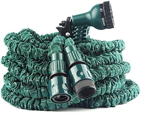 On'h Garden Hose Nozzle 100 Feet Hand Sprayer Expanding Heavy Duty Expandable Strongest with 8 Pattern High Pressure Nozzle for Washing Dogs Pets Car Cleaning Watering Lawn Garden Patio Yard Plants