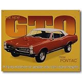 Nostalgic General Motors Tin Sign : 1967 Pontiac GTO