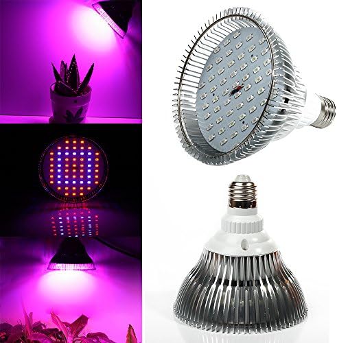 Lvjing® High Power 58W E27 Screw Base Led Plant Grow Light Bulb 40Red + 18Blue Led Lights for Plants in Garden Greenhouse Indoor Hydroponic System Kit