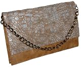 Simple, Small and Spacious the 'SoKool' Clutch with Chain Handle.
Available in Black Woven, Blk. Patent, Pink with Blue Velvet, Brown
Croco, Silver Croco & Silver Beige (Silver Croco)