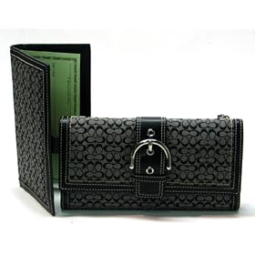<b>AUTHENTIC COACH SOHO MINI SIGNATURE CHECKBOOK WALLET 6515(Black)</b>