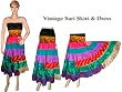 Bollywood Style Indian Vintage Sari Patch Beach Causal Dress Skirt for Women