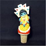 Kachina Corn Maiden Full Color Wine Stopper with Cork Base