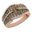 14K Rose Gold Brown and White Diamond Ring