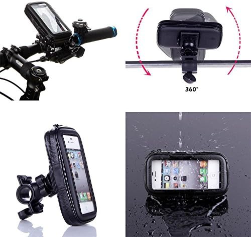 Anke Bike Mount Holder Universal Cell Phone Bicycle Handlebar Waterproof Pouch Bag Case 360 Degree Rotatable Full Touch Screen(XL)
