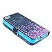 iphone 5C Case, Sparkle Print in Night Flip Wallet Credit ID Card Slot Holder Phone Case With Stand --Retail Package W Screen Protector