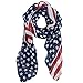 niceeshop(TM) Unisex Fashion Charming Patriotic Flag Chiffon Scarf Shawl Long Scarf Wrap-Blue & Red