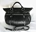 Miu Miu Handbags (Black) Pleated Leather Tote Bag RN0502