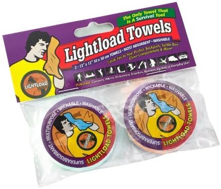 Lightload Towels Two Pack (12x12" Hand Size 100% Lyocell) by Lightload Towels