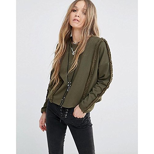 ムーンリバー アウター パーカ＆スウェット Moon River Fringe Detail Sweatshirt Green [並行輸入品]