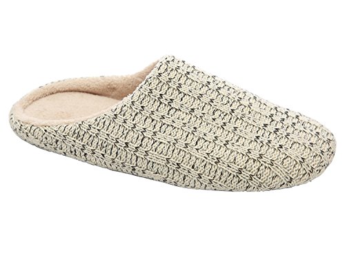 HomeIdeas Men's Cotton Knitted Anti-slip House Slippers