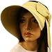 Compact Summer Wide 5-1/2" Brim Floppy Visor Roll Up Sun Topless Hat Cap Natural