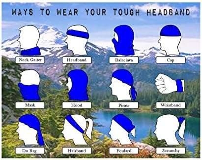 Viout® Stretchable Tubular Outdoor Cycling Skiing Mask Printing Mask, Sunproof Ultraviolet-proof Balaclavas Headwear, Facemask / Motorcycle Face Mask Neck Tube Snood for Cycling Bike Motorbike Riding Skiing. (19.7 X 9.5 In) (Blue)