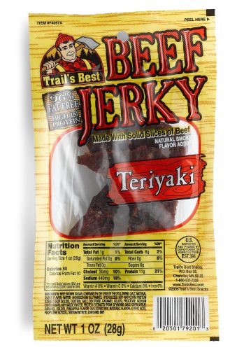 Trail's Best Teriyaki Beef Jerky, 1-Ounce Packages (Pack of 20) by Dried Beef