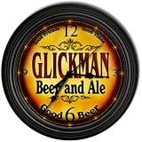 GLICKMAN 'S Beer and Ale Cascading Pub Wall Clock