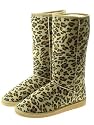 Couture Discount Damenstiefel Fell Boots, Winterstiefel, Leopard, braun (WST1)