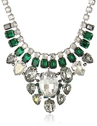 Sorrelli "Viridescence" Regal Fancy Cut Crystal Silver-Tone Statement Necklace, 16.5"