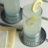 Galvanized DRINK Coasters Set of 4