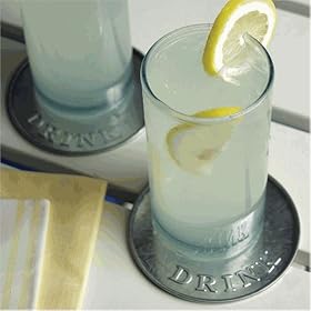Galvanized DRINK Coasters Set of 4 by 
