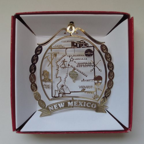 New Mexico Brass Christmas ORNAMENT Souvenir Gift