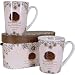 Petits Fours Porcelain Mug Pair in Gift Box, Pink and Cakes