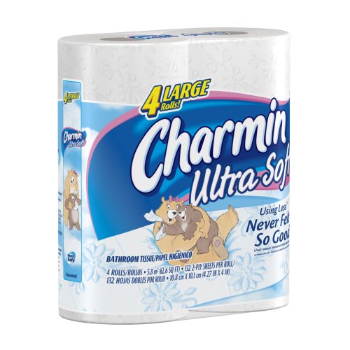 Charmin Ultra Soft Toilet Paper Large Rolls, 4Count (Pack of 12