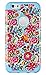 iPhone 6, DandyCase 2in1 Hybrid High Impact Hard Colorful Blooming Flowers Pattern + Sky Blue Silicone Case Cover for Apple iPhone 6 (4.7