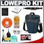 Lowepro Cirrus TLZ 25 Holster Camera (Blue) Bag/Case + Accessory Kit for Canon Rebel XSi, XS, T1i, XTi, 40D, 50D, Nikon D40, D60, D5000, D90, D300, D700, Olympus Evolt E-30, E-450, E-520, E-620, and Sony Alpha A200, A300, A350, A700 Digital SLR Cameras