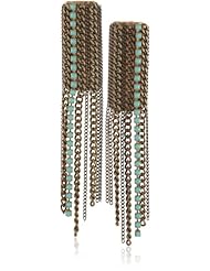 Annie Hammer Jewelry Turquoise Swarovski and Multi-Chain Earrings